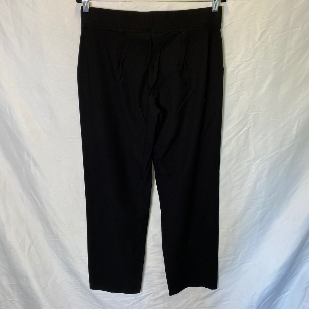 Eileen Fisher Straight Leg Pants Women M Black Stretch Knit Casual Travel Office - Picture 4 of 9